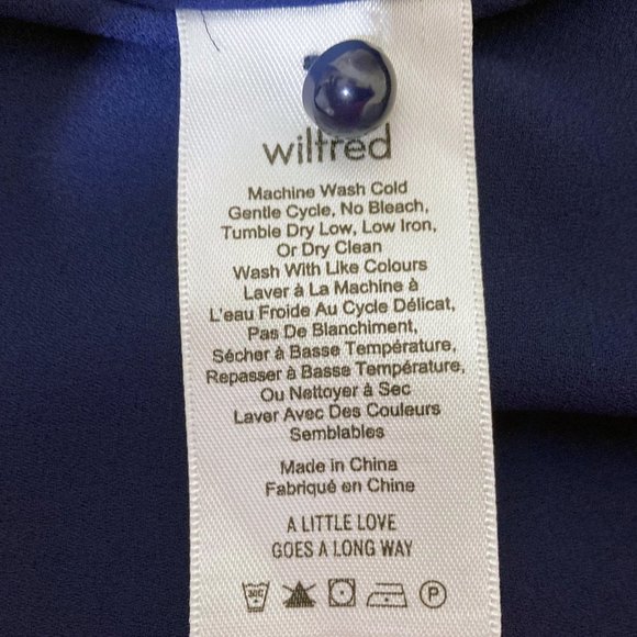 Wilfred Aritzia Size 6 Nazaire Navy V Neck Short Sleeve Dress - Picture 6 of 6